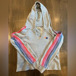 Aviator Nation Women’s XS Classic Cropped V-Neck Sweatshirt Hoodie Crew